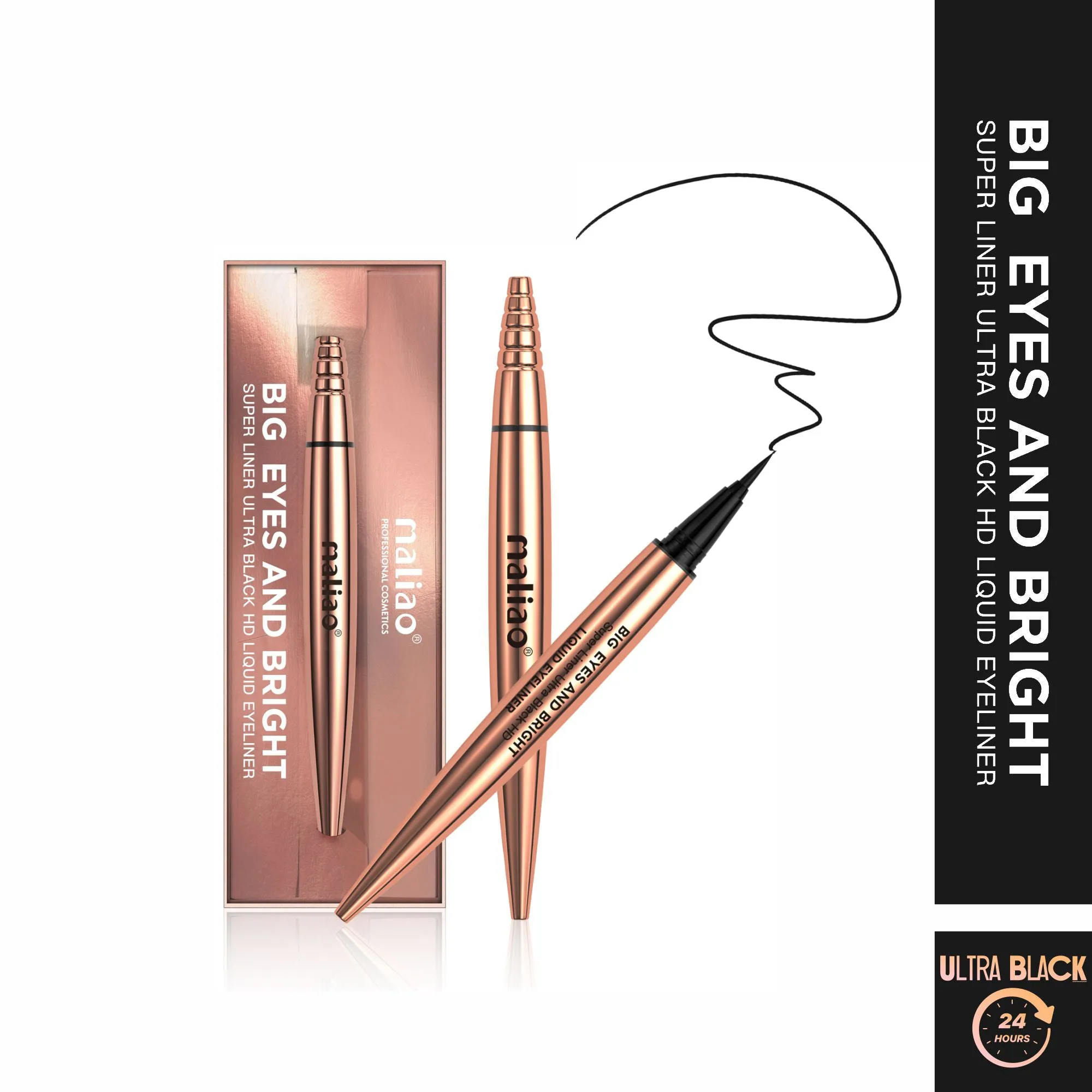 Maliao Big Eyes & Bright Liquid Eyeliner - Super Liner Ultra Black HD