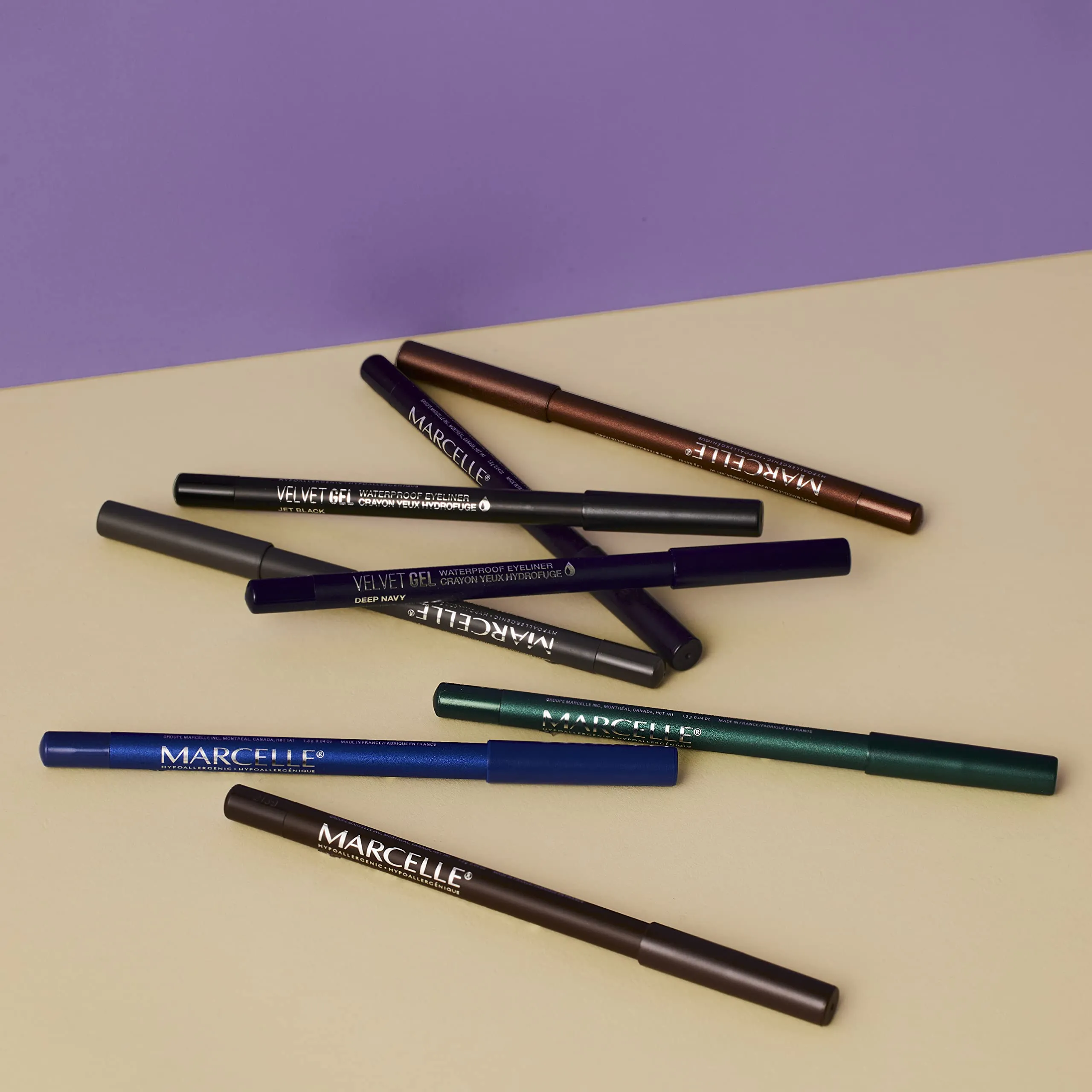 Marcelle Velvet Gel Waterproof Eyeliner, Chocolate, Smooth Texture, 24H Long-Lasting, Smudge-Proof, Transfer-Proof, Hypoallergenic, Fragrance-Free, Cruelty-Free, 1.3 g