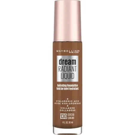 Maybelline Dream Radiant Liquid Foundation Makeup, 130 Cocoa, 1 fl oz