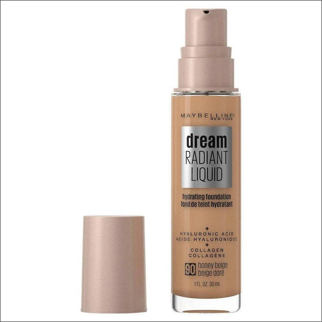Maybelline Dream Radiant Liquid Hydrating Foundation with Hyaluronic Acid - Honey Beige 90