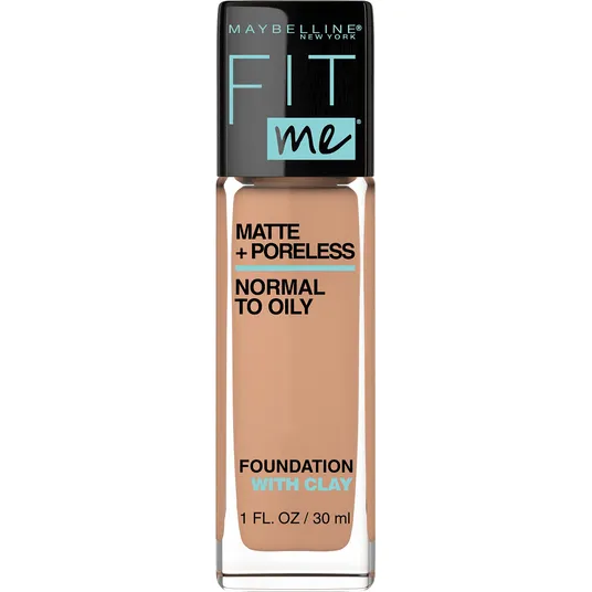Maybelline Fit Me Matte   Poreless Liquid Foundation Makeup, Natural Tan, 1 fl. oz.