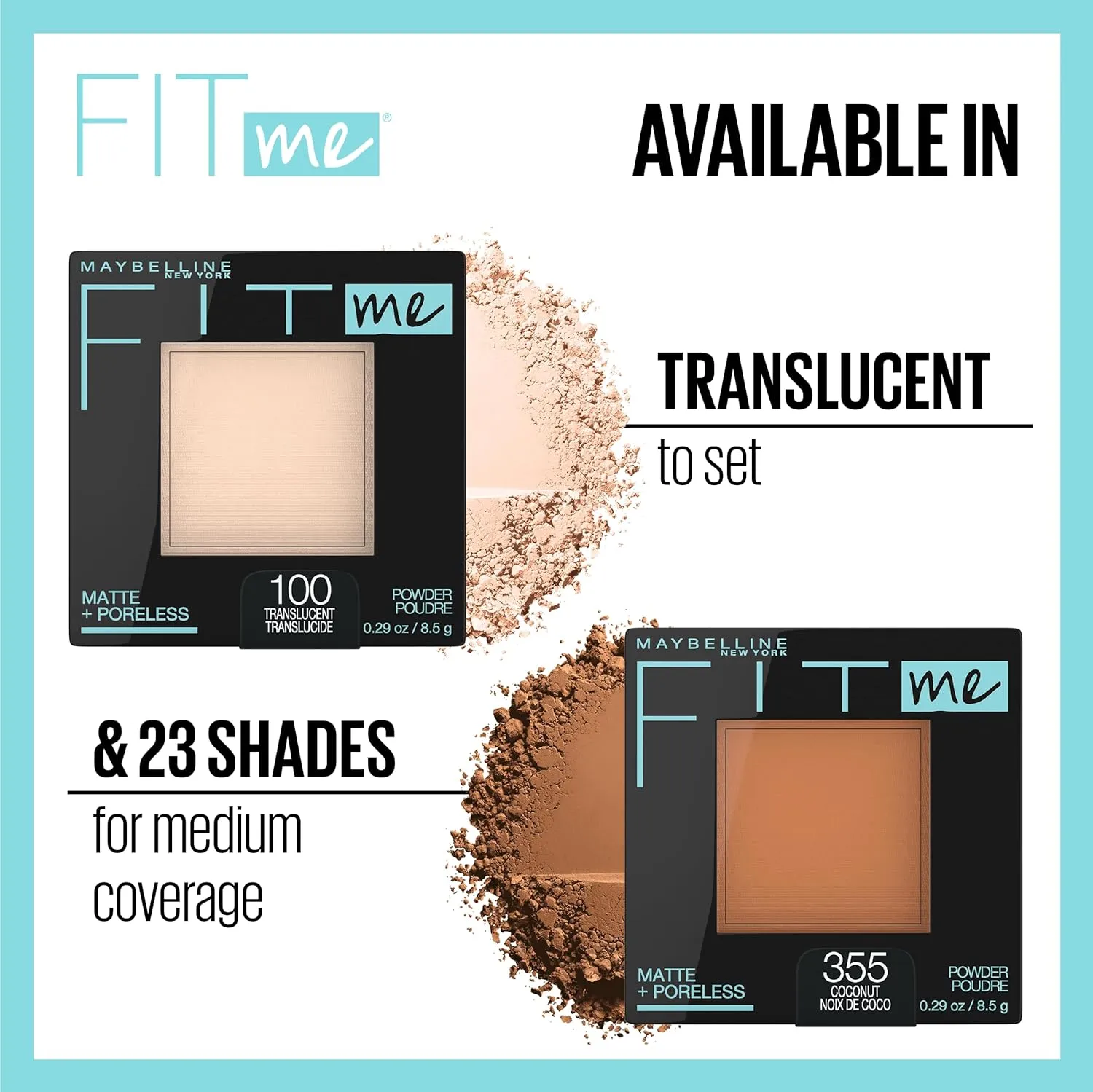 Maybelline Fit Me Matte   Poreless Pressed Face Powder Makeup & Setting Powder, True Beige, 1 Count