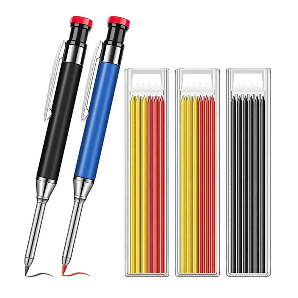 Mechanical Carpenter Pencils Set with Marker Refills and Carbide Scriber Tool for Architect Construction