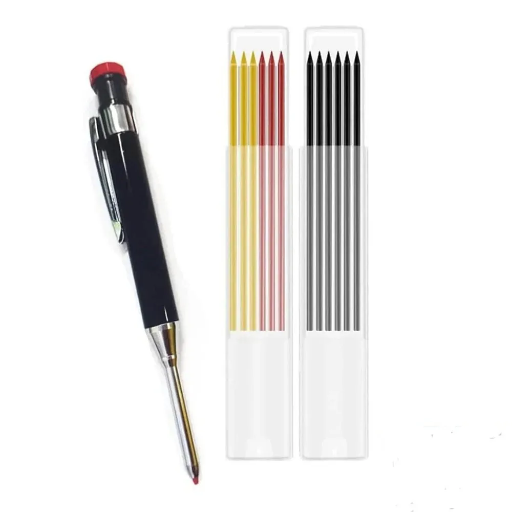 Mechanical Carpenter Pencils Set with Marker Refills and Carbide Scriber Tool for Architect Construction