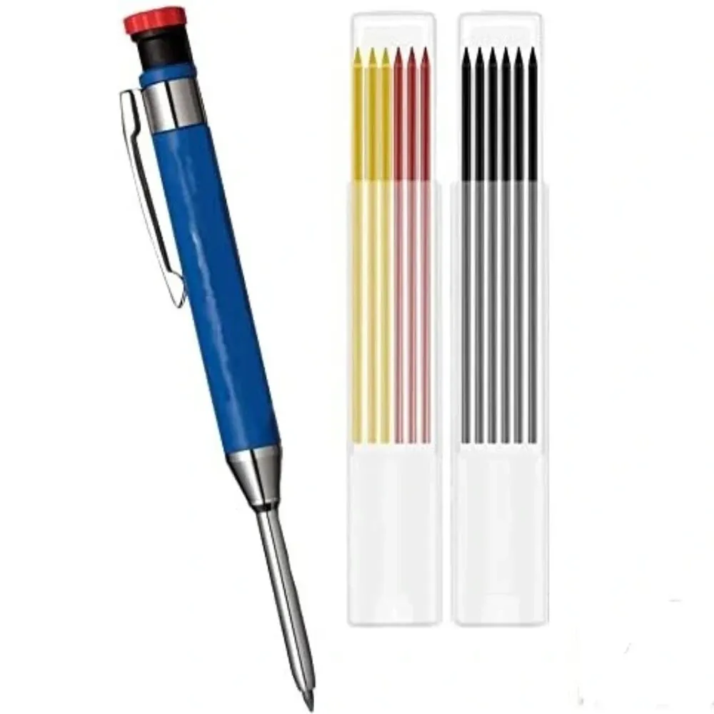 Mechanical Carpenter Pencils Set with Marker Refills and Carbide Scriber Tool for Architect Construction