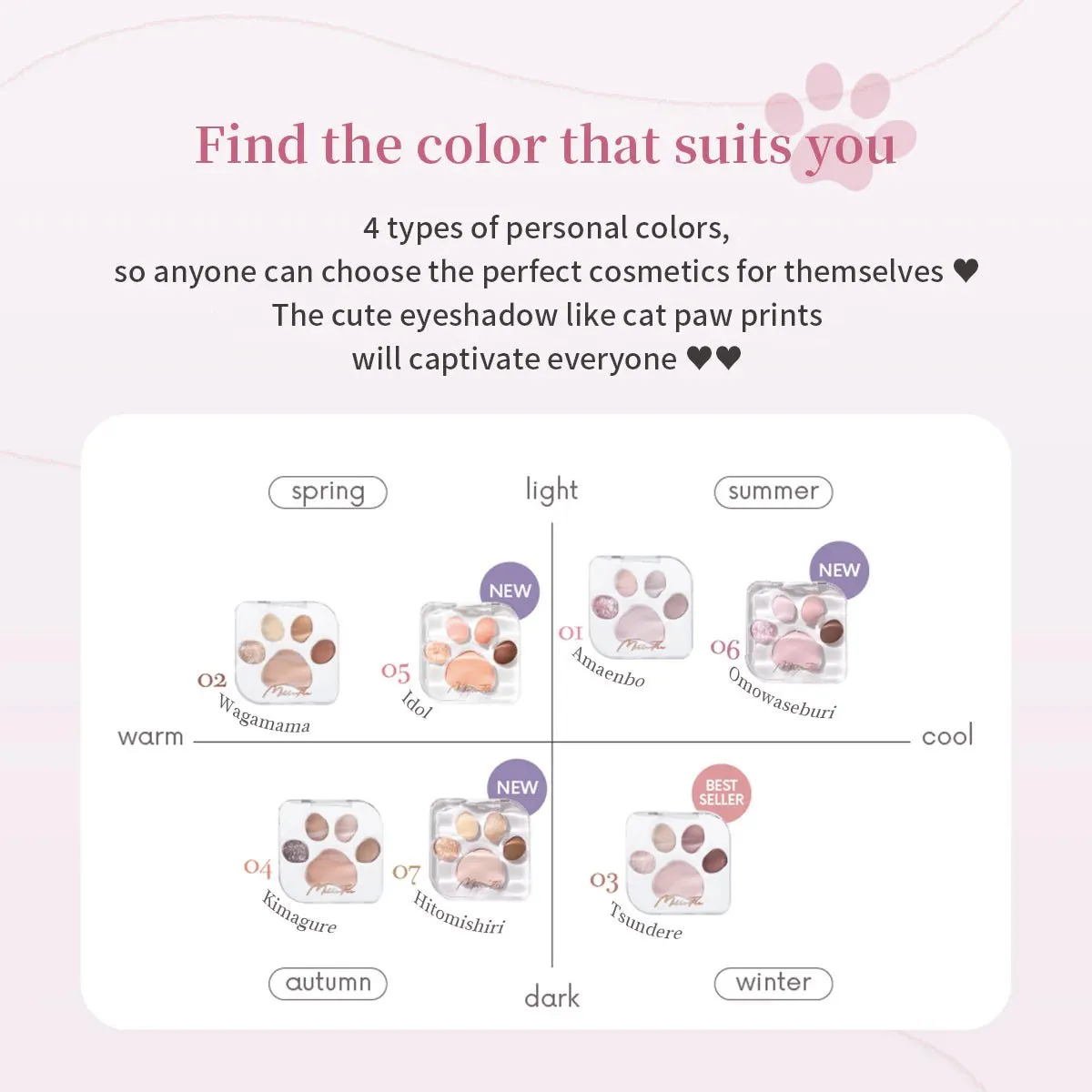 MILLEFEE Meow Paws Eyeshadow Palette - 02 Wagamama