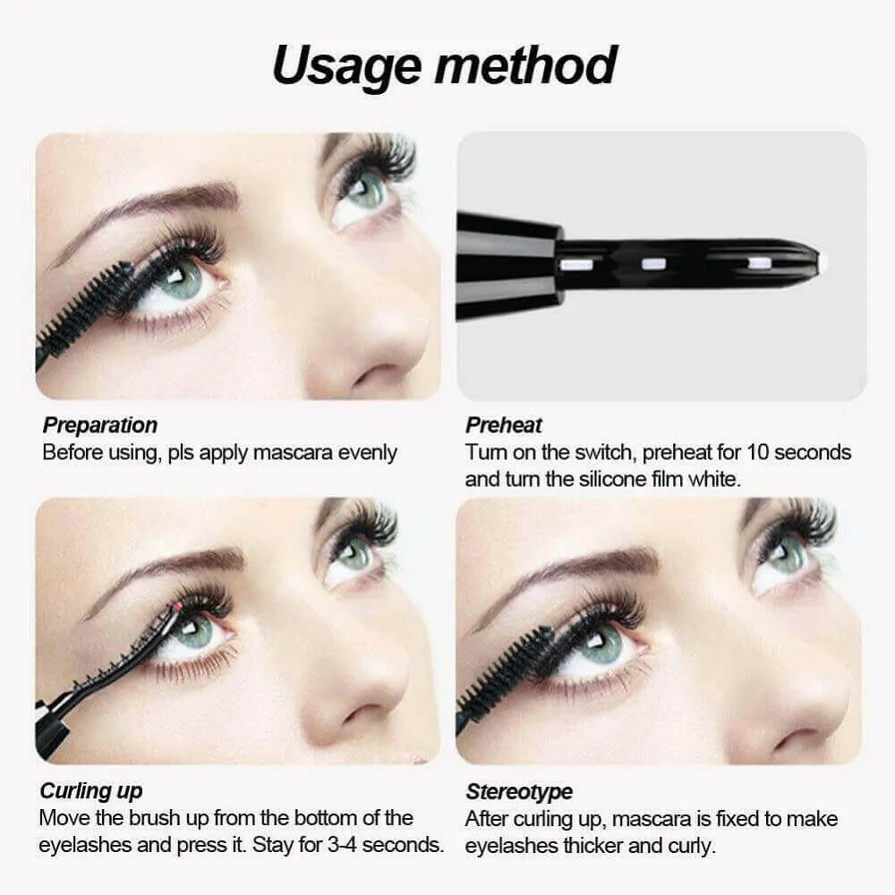 Mini Electric Heated Eyelash Curler Makeup Eye Lasting Beauty Tool