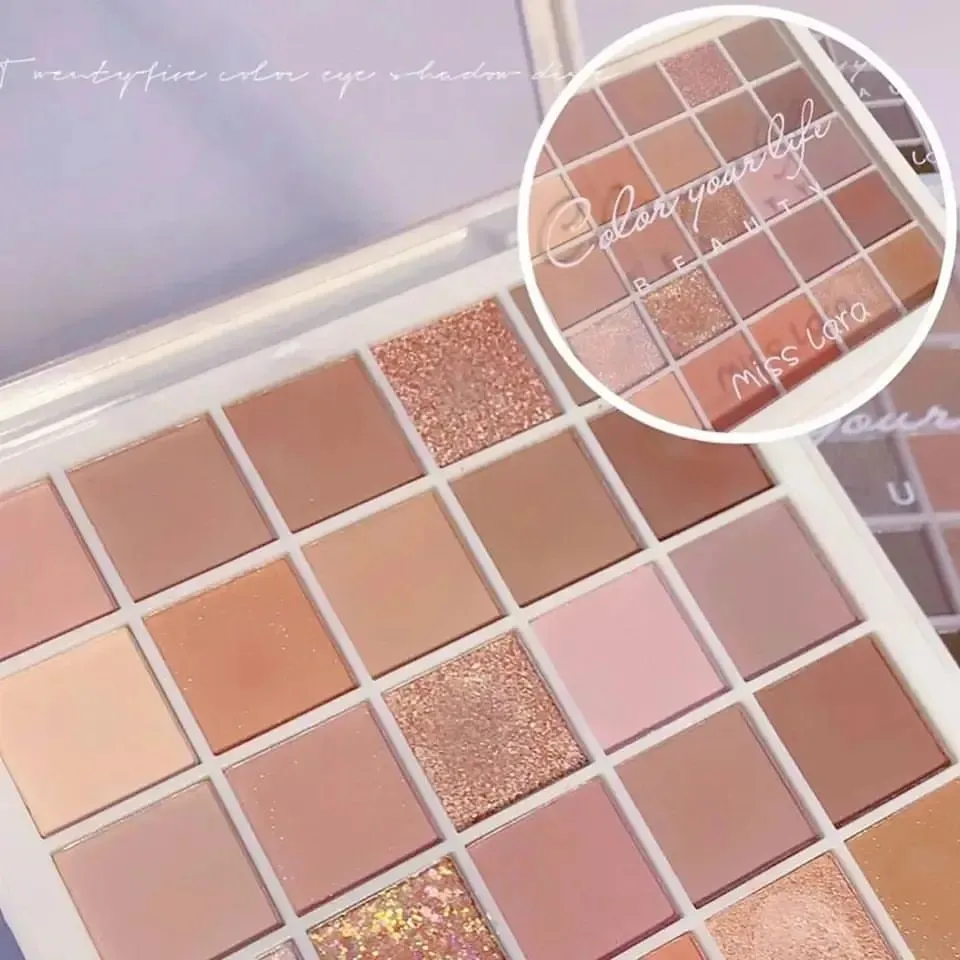 Miss Lara - 25 Colors Pearlescent Matte & Glitter Eyeshadow Palette