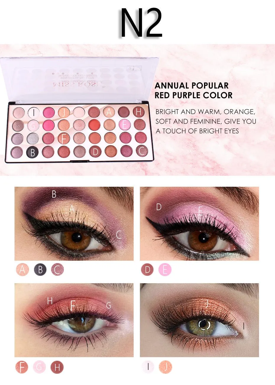 Miss Rose 36 Color Fashion 3D Eyeshadow Palette