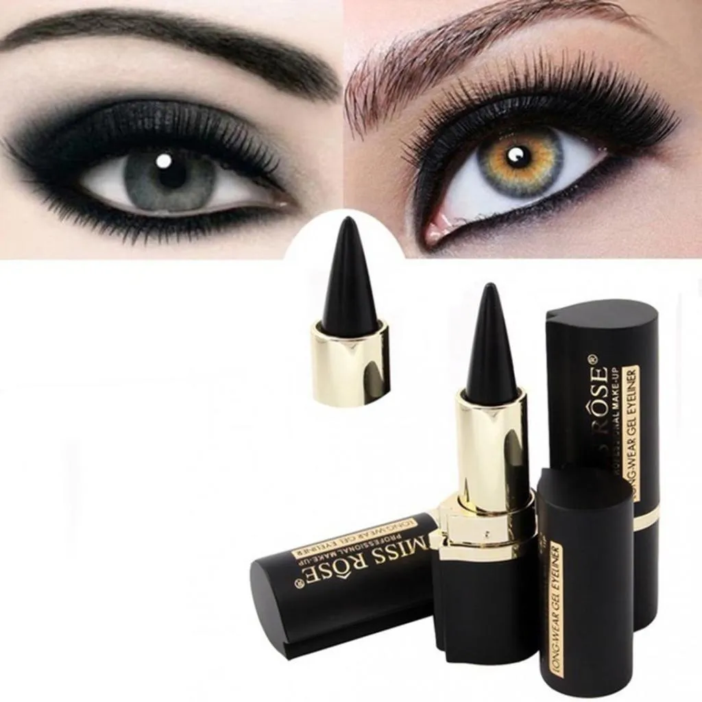 Miss Rose Black Gel Eyeliner Stick Smooth Easywear Eyes Makeup Waterproof Long Lasting Women Beauty Eye Liner Pen Maquiagem