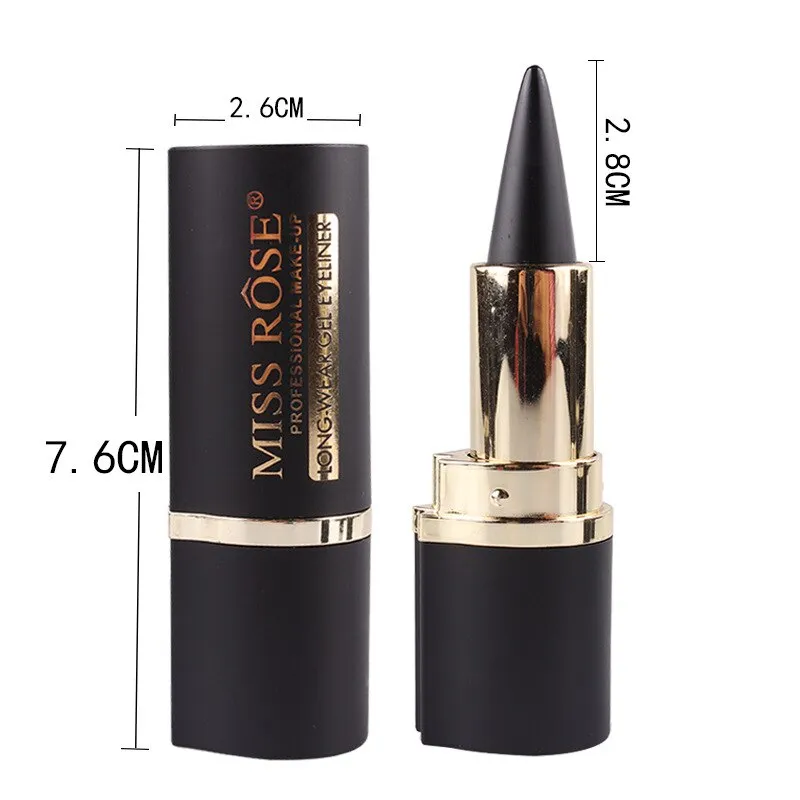 Miss Rose Black Gel Eyeliner Stick Smooth Easywear Eyes Makeup Waterproof Long Lasting Women Beauty Eye Liner Pen Maquiagem