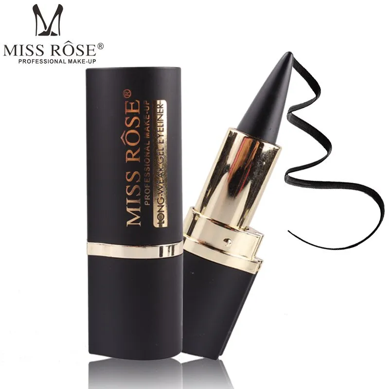 Miss Rose Black Gel Eyeliner Stick Smooth Easywear Eyes Makeup Waterproof Long Lasting Women Beauty Eye Liner Pen Maquiagem