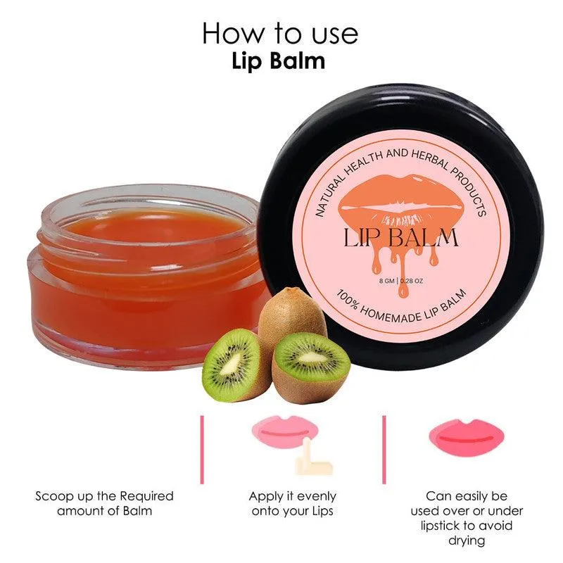 Natural Health and Herbal products Exotic Kiwi Quench Lip Balm: Taste the Tropics on Your Lips Moisturization 12 Hrs Miniaturization, Long Lasting, Romantic, Kissable, Smooth Enriched, Lip Care- 8g