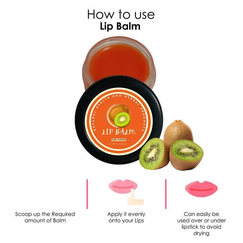 Natural Health and Herbal products Kiwi Splash Lip Therapy - Hydration and Flavor Long Lasting Moisturization 12 Hrs Miniaturization, Long Lasting, Romantic, Kissable, Smooth Enriched, Lip Care- 8g