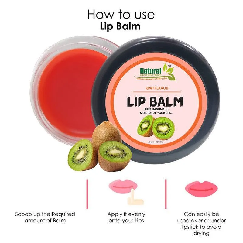 Natural Health and Herbal products Tropical Twist Lip Balm: Kiwi Flavor in a Vibrant Orange Tinted Natural 12 Hrs Miniaturization, Long Lasting, Romantic, Kissable, Smooth Enriched, Lip Care- 8g