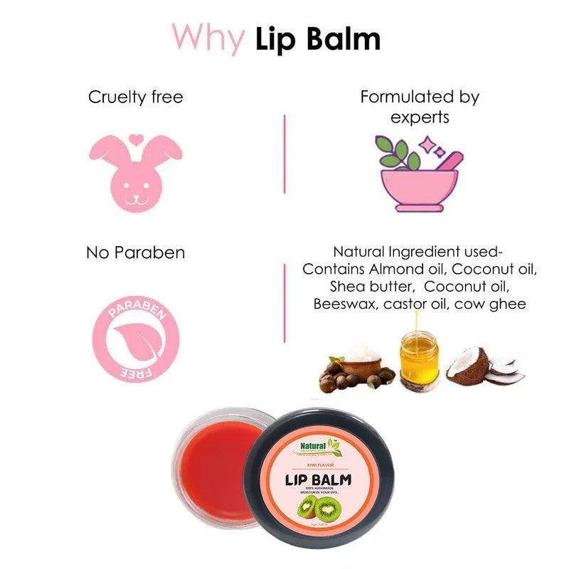 Natural Health and Herbal products Tropical Twist Lip Balm: Kiwi Flavor in a Vibrant Orange Tinted Natural 12 Hrs Miniaturization, Long Lasting, Romantic, Kissable, Smooth Enriched, Lip Care- 8g