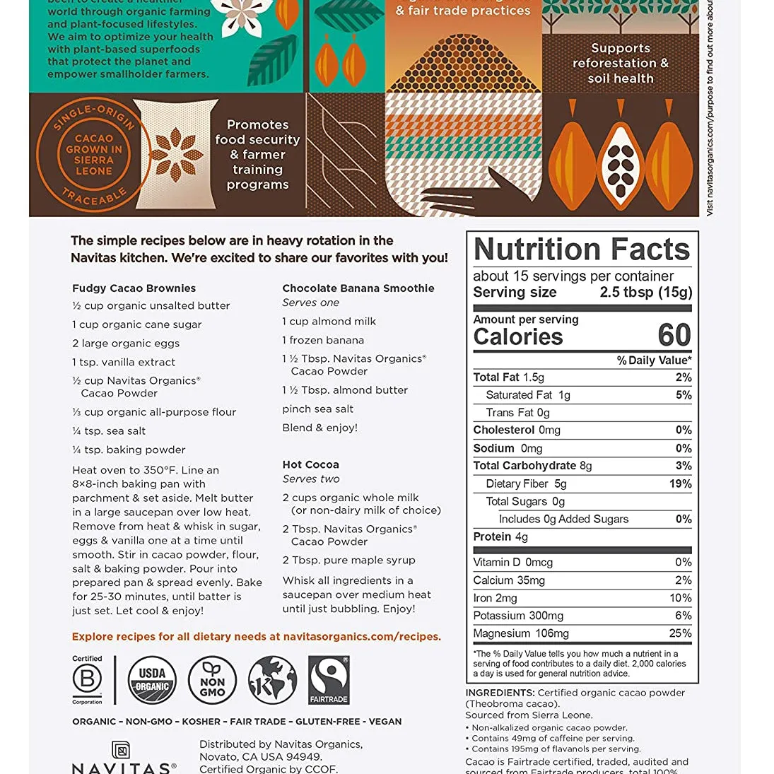 Navitas - Cacao Powder, 8oz