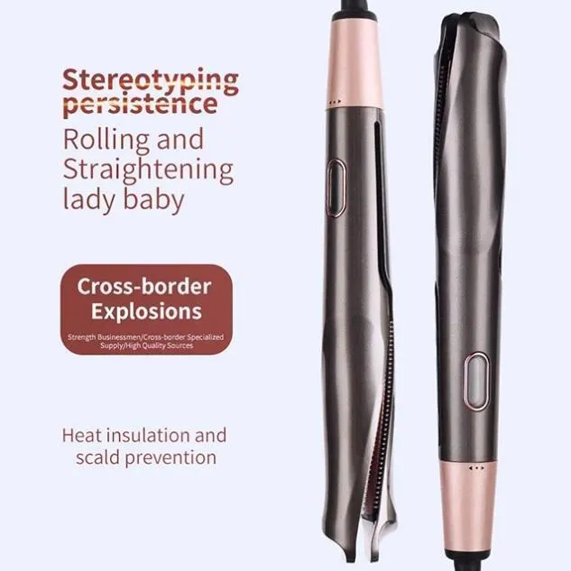 New Professional 2-in-1 Hair Curling & Straightening Iron