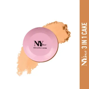 NY Bae 3 in 1 Foundation Concealer and Compact Cake Cream to Powder Texture Broadway Bomb Range - Pearl 3 (Wheatish to Dusky)