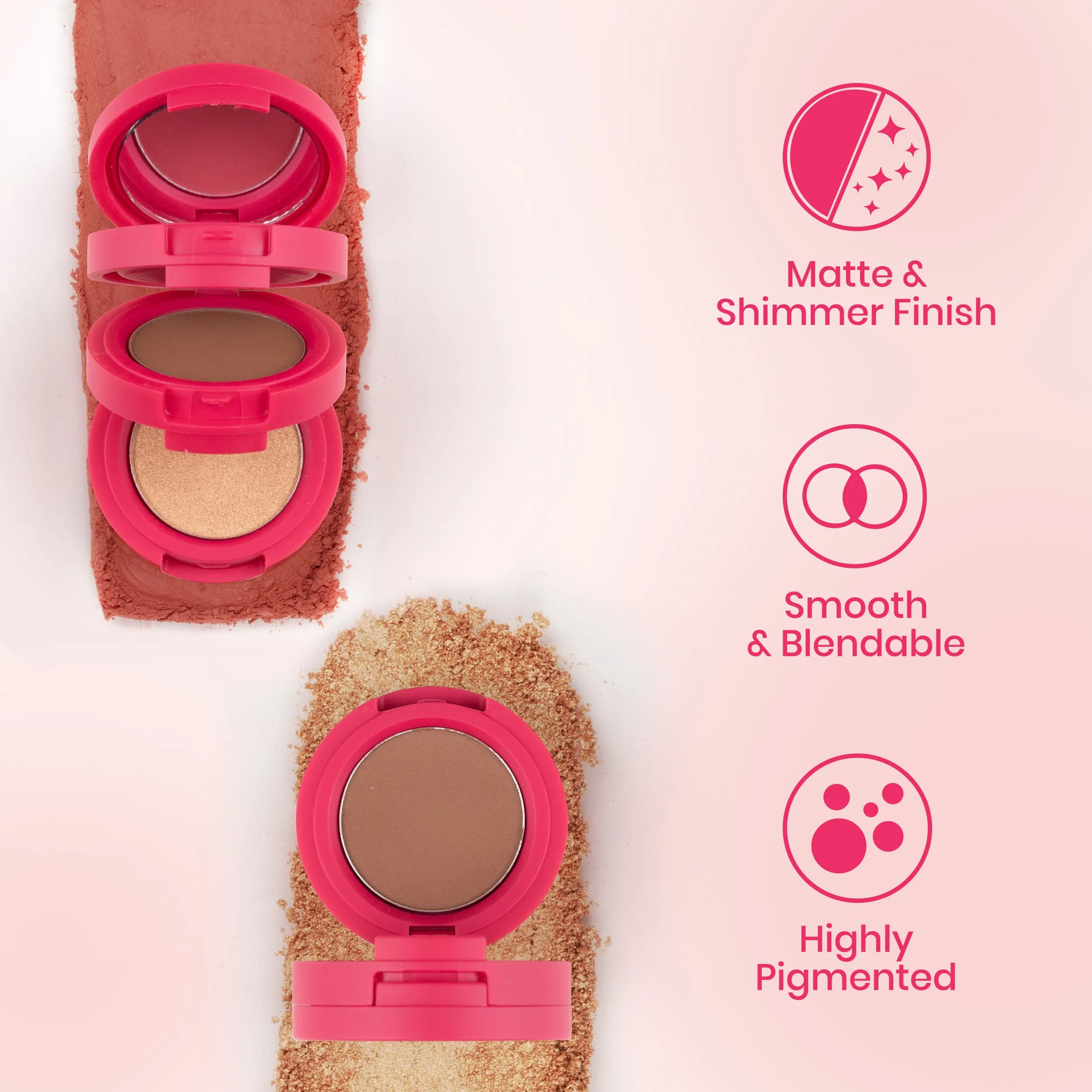 NY Bae 3 in 1 Glam Stack | Blusher and Highlighter | Bronzer | Lip and Cheek Tint | Face Palette | Korean Beauty | Eyeshadow Palette | Makeup Kit - Coral Carnival 03