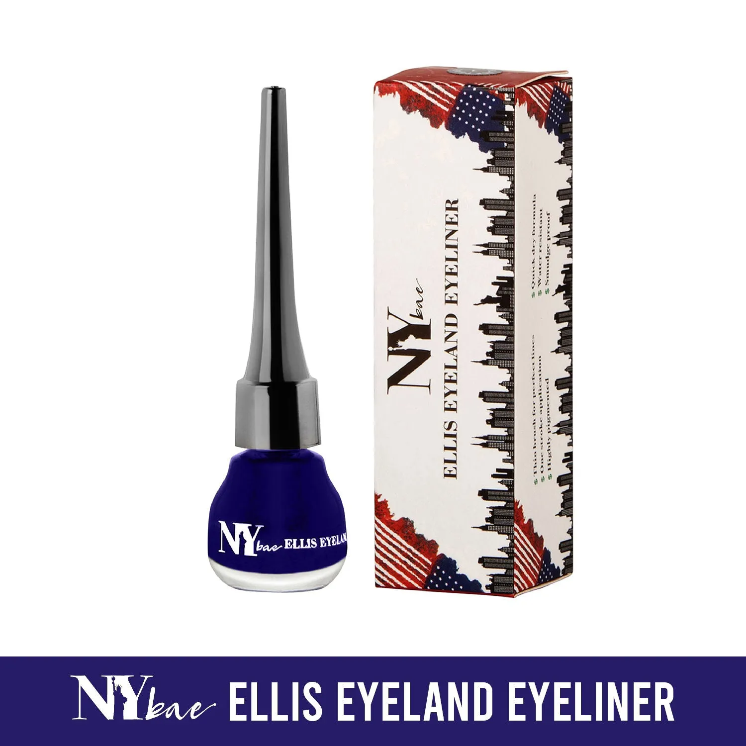 NY Bae Ellis Eyeland| Liquid eyeliner| Glossy | Waterproof - Blue Lagoon (6 ml)