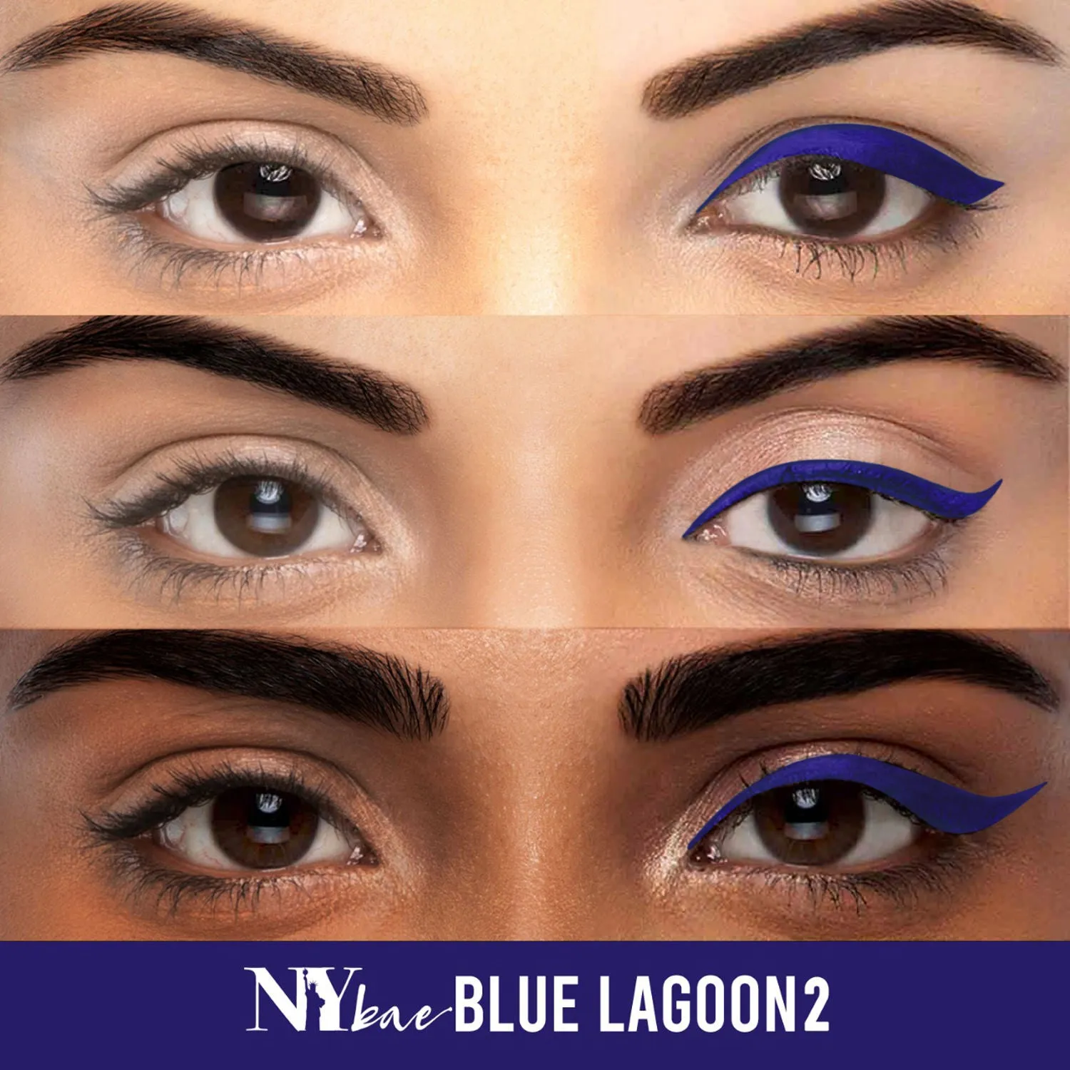 NY Bae Ellis Eyeland| Liquid eyeliner| Glossy | Waterproof - Blue Lagoon (6 ml)