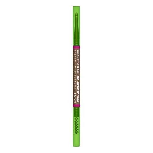 NYX Professional Makeup Blade & Shade, Dual Edged Brow Pencil, Up to 16HR wear, Smooth-glide pigment, Smudge & Transfer Resistant, Shade: Taupe
