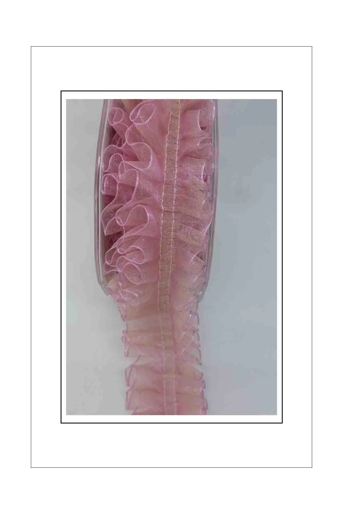 Organza Ribbon - Shot (Double Colour) - 38mm - Ruffle Pink / Pearlescent Gold