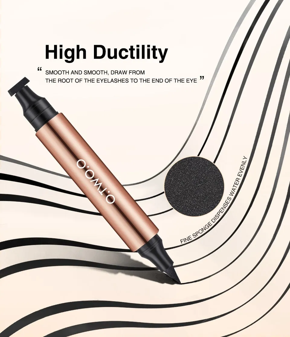O.TWO.O Eyeliner Stamp Black Liquid Eyeliner Pen/ Waterproof Fast Dry Double-ended Eye Liner Pencil Make-up for Women