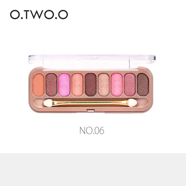 O.TWO.O Palette Eyeshadow Matte Shimmer Pigment Glitters Makeup Pallete 9 Colors Eyeshadow Waterproof Lasting Makeup
