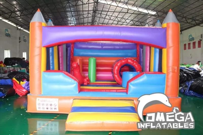 Pencil Themed Bouncy Castle Commercial Grade Bounce House