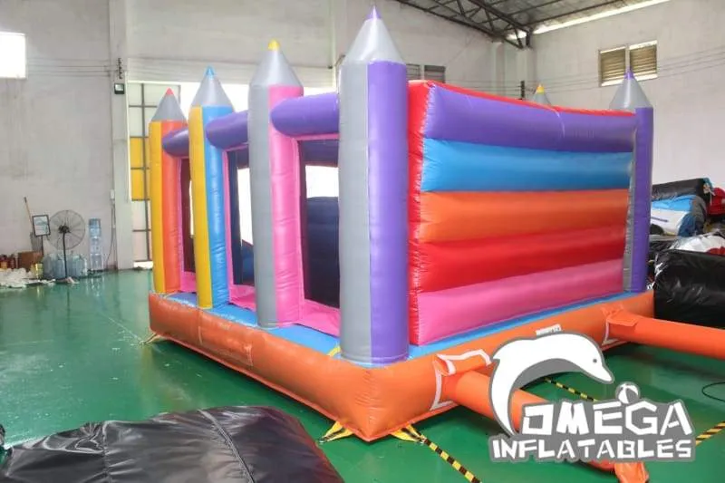Pencil Themed Bouncy Castle Commercial Grade Bounce House