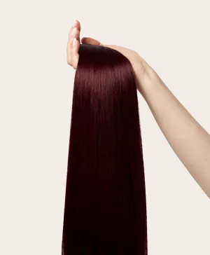 Plum Red, 16" Volumiser Quad Clip-In Weft, 40g