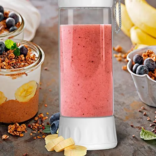 Portable Blender Lacomri – Powerful Crusher for Frozen Fruits and Veggies – Travel Blender – Cordless Blender – Portable Blender USB Rechargeable – Personal Blender – Mini Blender with Stainless-Steel Blades – Ideal for Healthy Juices and Smoothies