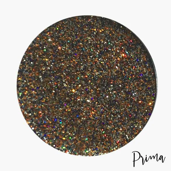 Prima Makeup Pressed Glitter Eyeshadows Black, Brown & Orange Multi Tonal  -Pumpkin Spice