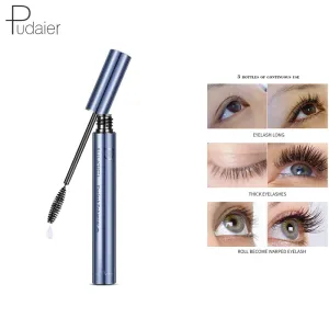Pudaier Mascara Serum Waterproof Liquid Makeup Curling Rimel de Alargamiento Noir 4d Silk Maquillage Profesional Yeux Mascara
