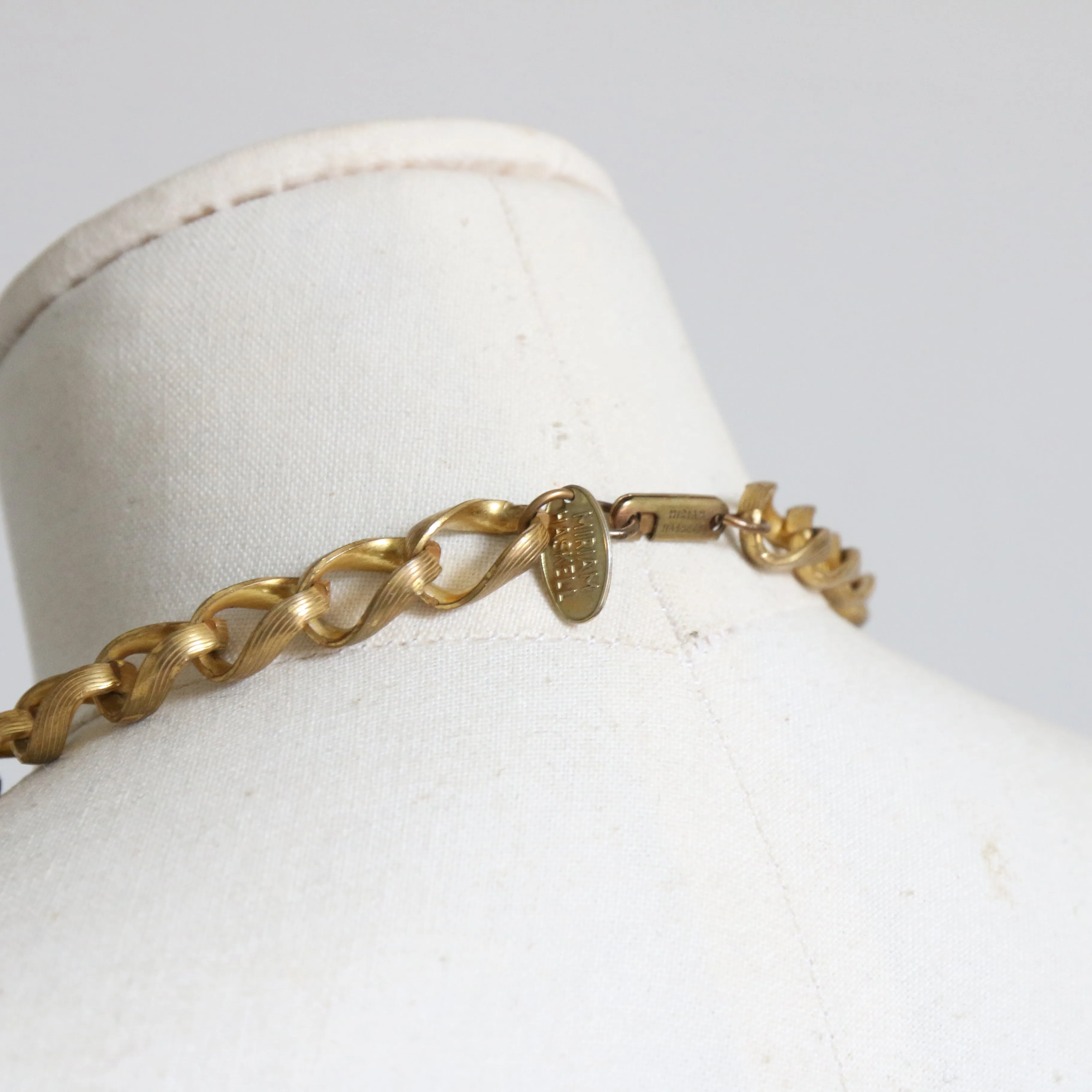 "Pearl Chains" Vintage 1960's Miriam Haskell Pearl Accented Chain Necklace