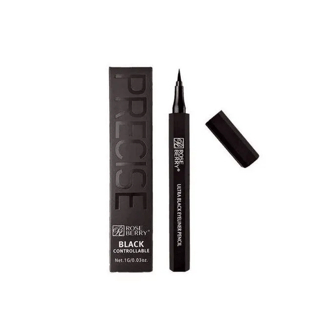 Rose Berry Controllable Ultra Black Eyeliner Pencil - 1g