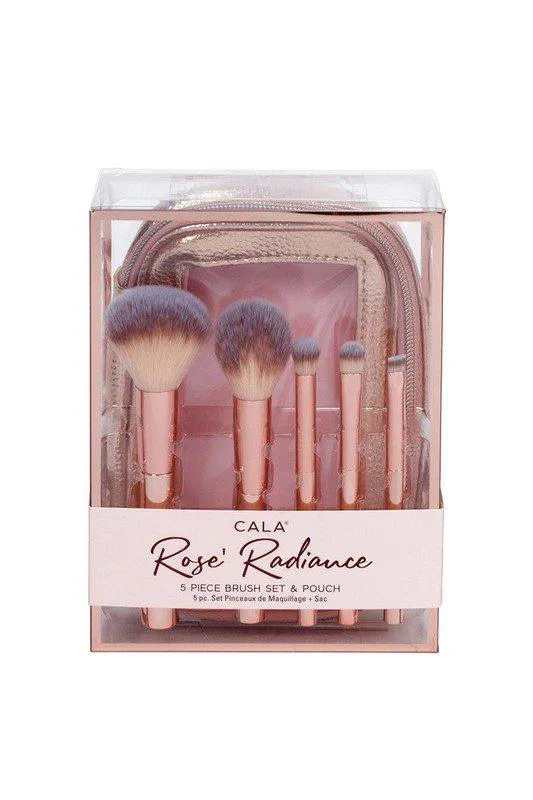 Rose Radiance 5 Pcs Brush Set With Pouch
