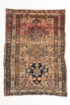 'Rosie' Turkish Area Vintage Rug - 4'6'' x 6'2''