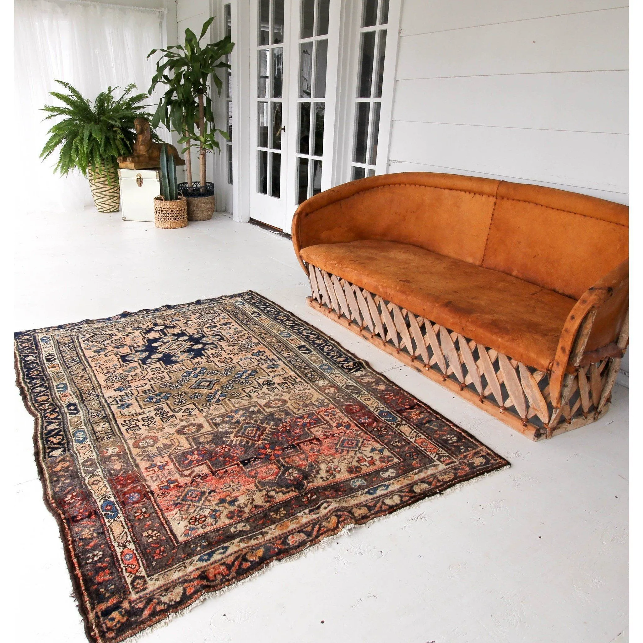 'Rosie' Turkish Area Vintage Rug - 4'6'' x 6'2''