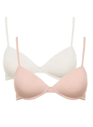Royce Teen Non-Wired Soft Cup Bra in Cream & Blush (2 Pack)