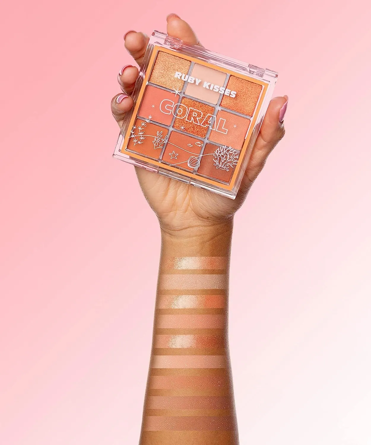 Ruby Kisses Coral Eyeshadow Palette RMPS11