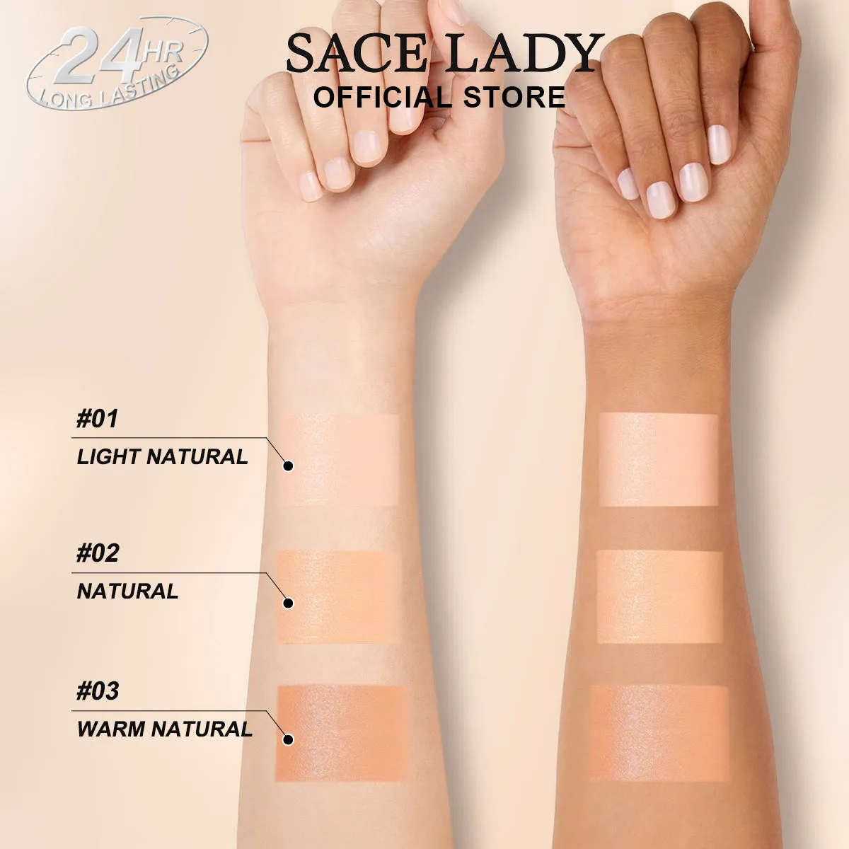 SACE LADY Waterproof Full Coverage Concealer – Flawless Face Corrector for Dark Circles & Blemishes