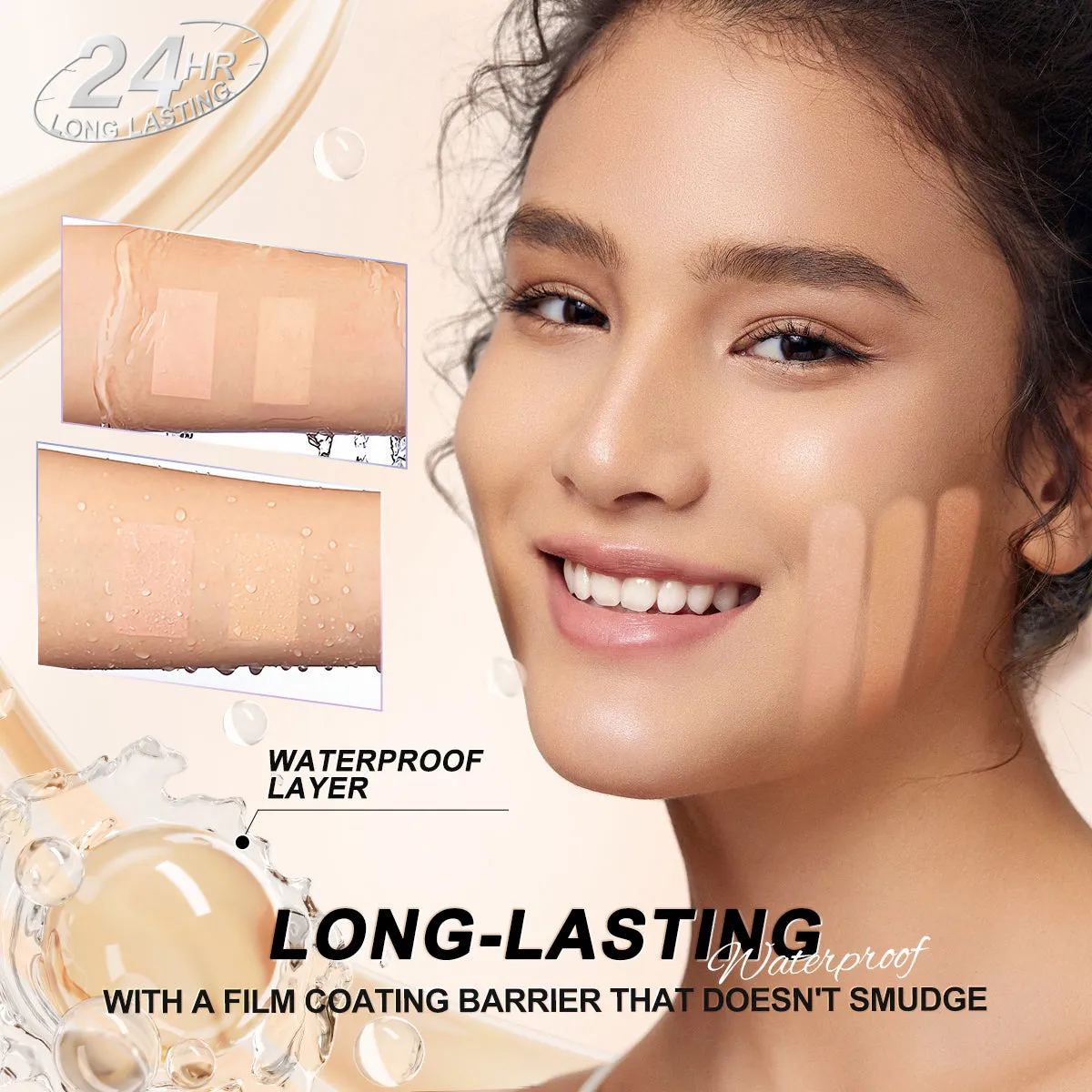 SACE LADY Waterproof Full Coverage Concealer – Flawless Face Corrector for Dark Circles & Blemishes