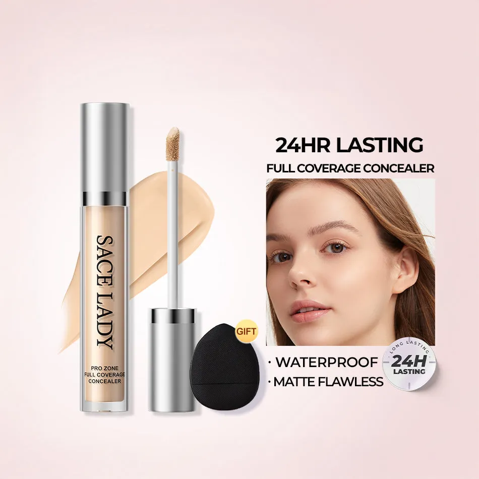 SACE LADY Waterproof Full Coverage Concealer – Flawless Face Corrector for Dark Circles & Blemishes