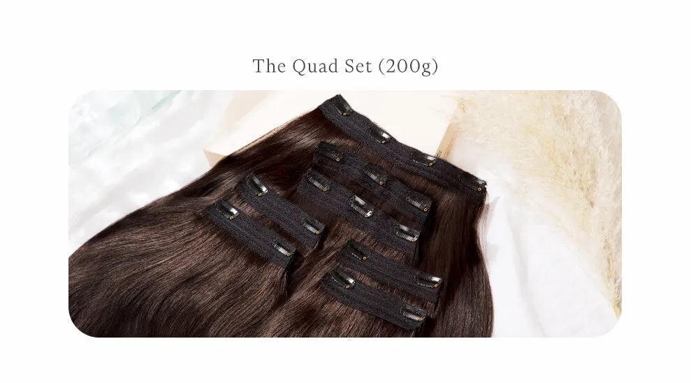 Sandy Blonde Highlighted, 16" Quad Clip-In Hair Extensions, F10/613 | 200g
