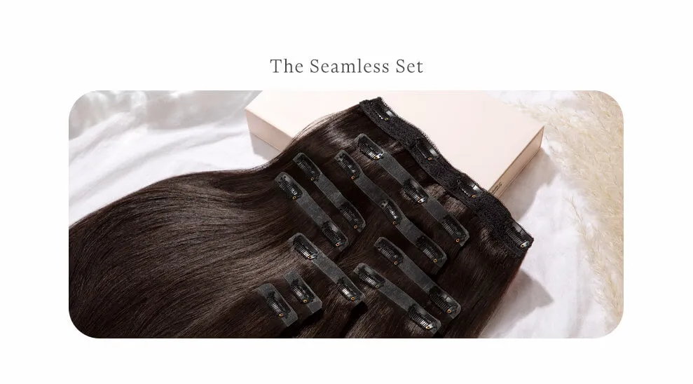 Sandy Blonde Highlighted, 24" Seamless Clip-In Hair Extensions, F10/613 | 180g
