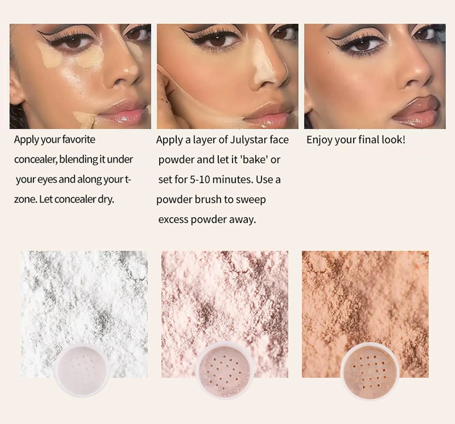 Setting Powder Bulk Powder Matte Long Lasting Setting Powder Waterproof And Sweatproof Non-Removal Setting Powder Loose Powder (01, One Size)