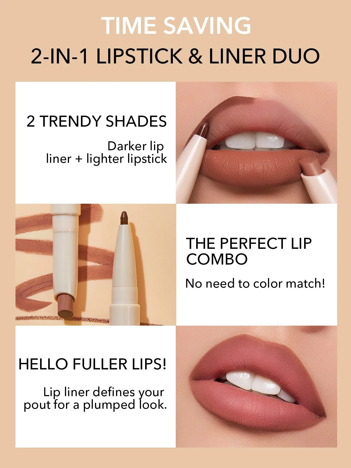 SHEGLAM Glam 101 Lipstick Liner Duo Macaron